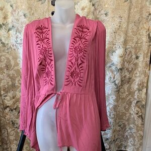 Cato Pink Embroidered Tunic Top NWOT mid thigh length.